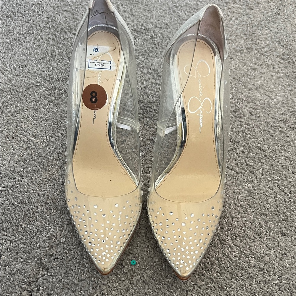 Jessica Simpson Women's Clear and Beige Heels